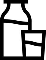 A glass and a bottle of milk on a white background vector