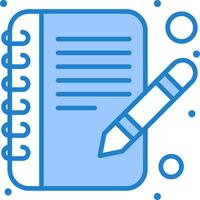 A notebook with a pen and a pen icon vector