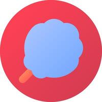 A blue and red cloud icon on a red circle vector