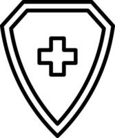 A shield with a cross on it vector
