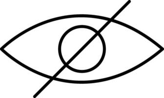 An eye with a line through it vector