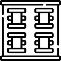 A black and white icon of a cabinet vector