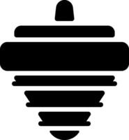 A black and white icon of a light bulb vector
