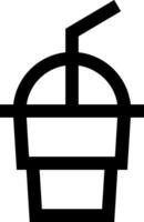 A black and white image of a cup with a straw vector