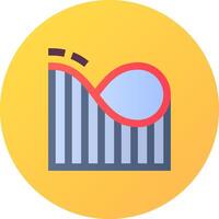 A flat icon of a bar graph vector