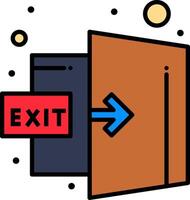 Exit door icon vector