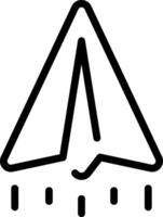 A black and white image of a triangle with a rain drop vector