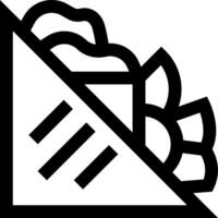 A black and white image of a taco vector