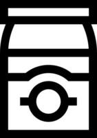 A black and white image of a box with a camera vector