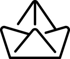 A black and white paper boat icon vector