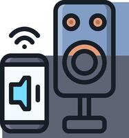 A speaker and a phone with a speaker icon vector