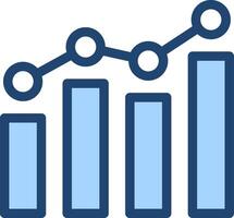 A graph showing growth in sales vector