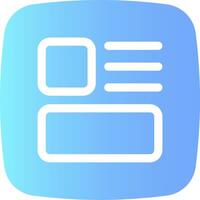 A blue square icon with a white square on top vector
