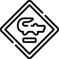 A black and white image of a crocodile in a square vector