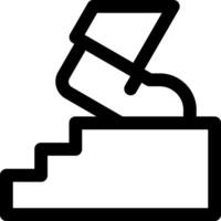 A black and white icon of a person holding a pen vector