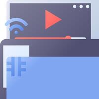 A player and a wifi icon vector