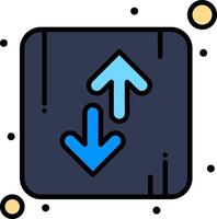 A blue arrow pointing up and a blue arrow pointing down vector