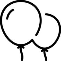 A black and white drawing of two balloons vector