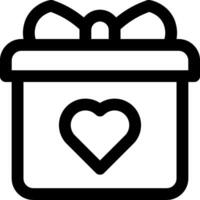 A black and white gift box with a heart inside vector