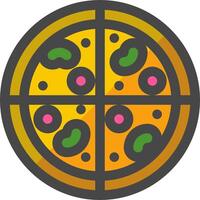 Pizza icon in a circle with four slices vector