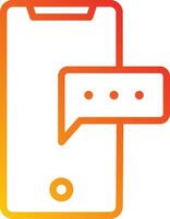 A phone with a speech bubble and a speech bubble icon vector