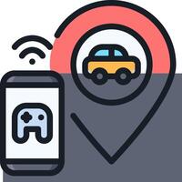 Mobile app for car tracking vector