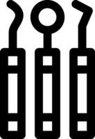 Three black and white icons of three different tools vector