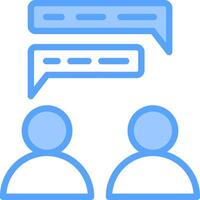 Two people are talking with speech bubbles above them vector