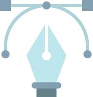 A light bulb and a pen are connected to each other vector