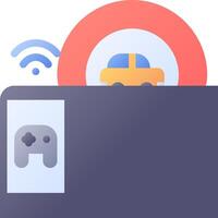 A car and a wi - fi signal are shown on a white background vector
