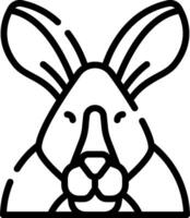 A black and white line drawing of a rabbit vector