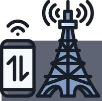 Mobile phone and eiffel tower vector