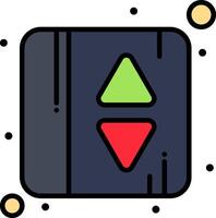 A square with a triangle and a green arrow vector