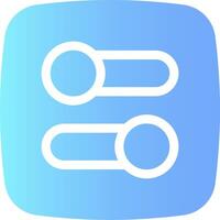 A blue and white icon with two handles vector