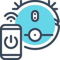 A robot with a phone and a wifi icon vector