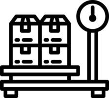 A black and white illustration of a scale with boxes vector