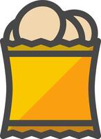 A bag of potatoes in a yellow box vector