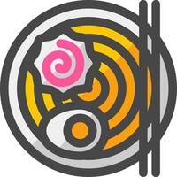 A flat icon of a bowl of ramen vector