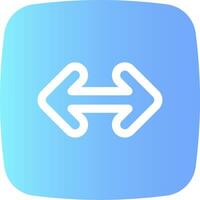 A blue and white icon with an arrow pointing to the left vector