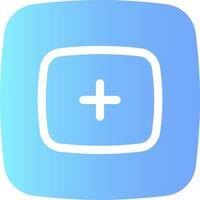A blue square with a plus sign on it vector