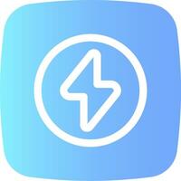 A blue and white icon with a lightning bolt vector