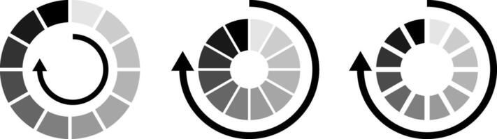 Loading set icon Circle Waiting for Connection Buffer Download vector