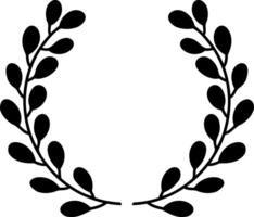 Stencil Laurel wreath icon Branch with leaf Frame Border vector