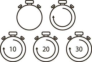 Loading Stopwatch set icon Outline clipart vector