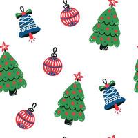Seamless pattern with Christmas tree on white background. Christmas and New Year. illustration. vector