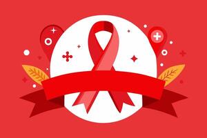 Red ribbon with a red ribbon and a red ribbon vector