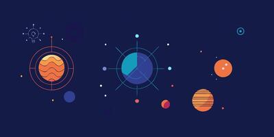 An illustration of planets and stars vector