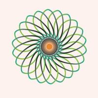 A circular design with green and orange lines vector