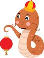 Funny chinese snake New Year 2025 vector