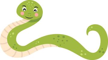 Cute and friendly green snake vector